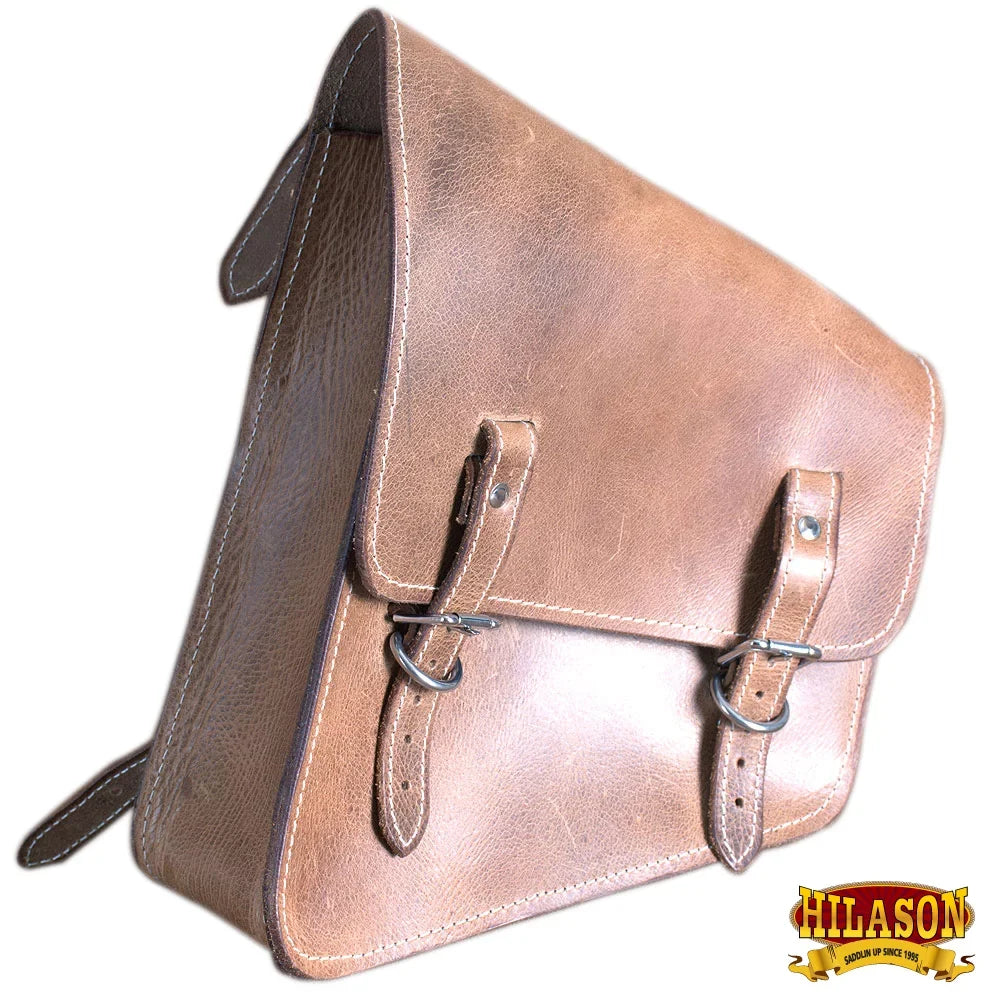 Motorcycle Bike Side Leather Saddle 89HS Rigid Softail Hilason Bag Right