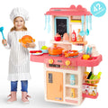 Toys Kids Sounds with Preschool for Educational Toys Kitchen Pink 42-Pack Accessories Toddlers, Girls Toddler Set Kitchen for and Play Toy for Lights, Food, Boys, Pretend Set Real