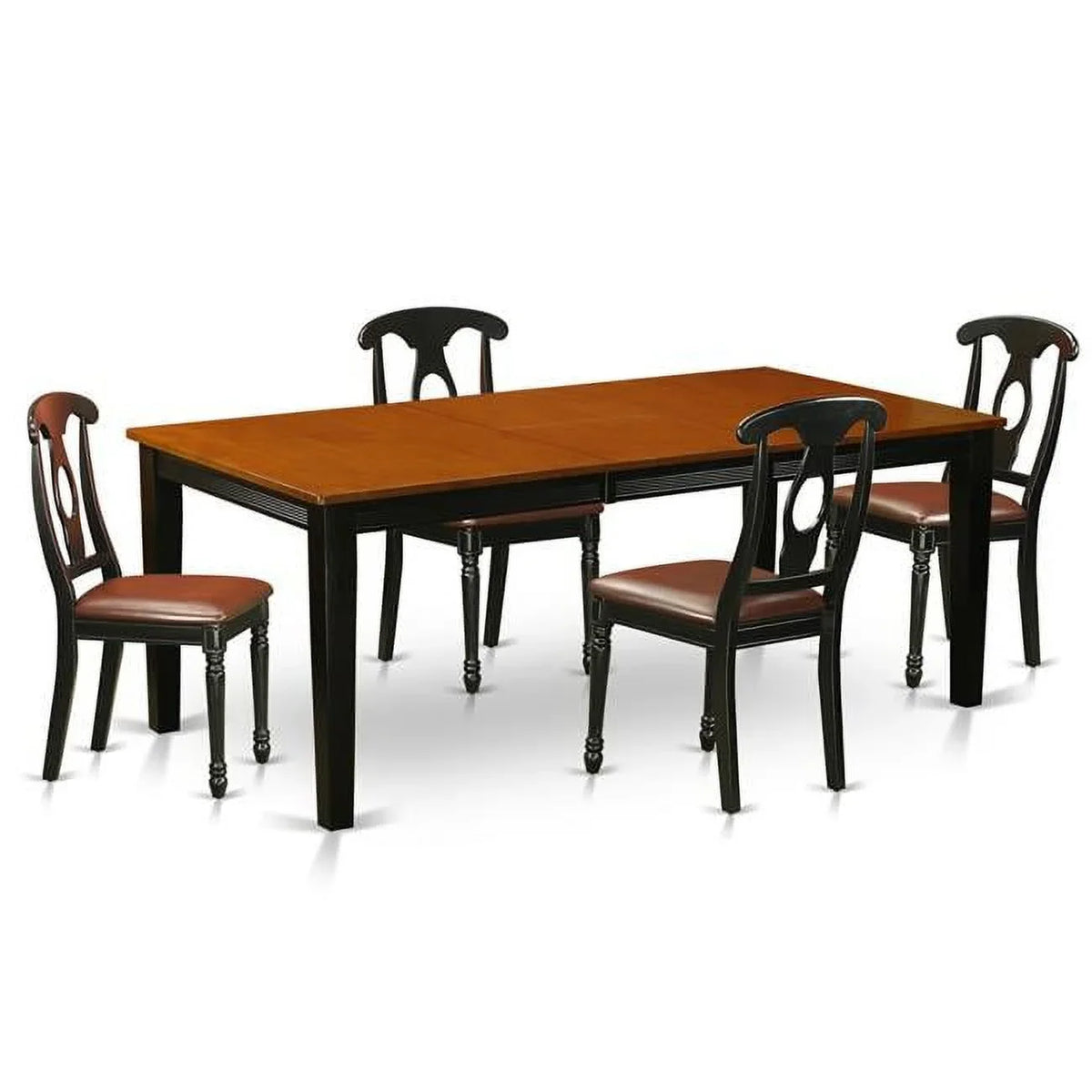 Chairs, Furniture 4 QUKE5-BCH-LC Cherry Black Piece - Solid Set - & West Table 5 Dining with East