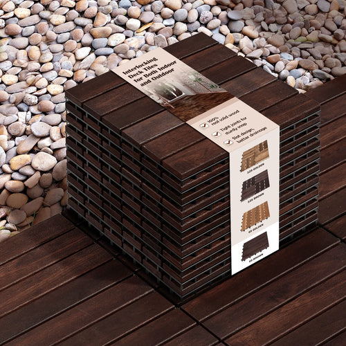 '- 6 Slats, Dark Idzo Brown Tiles Decking