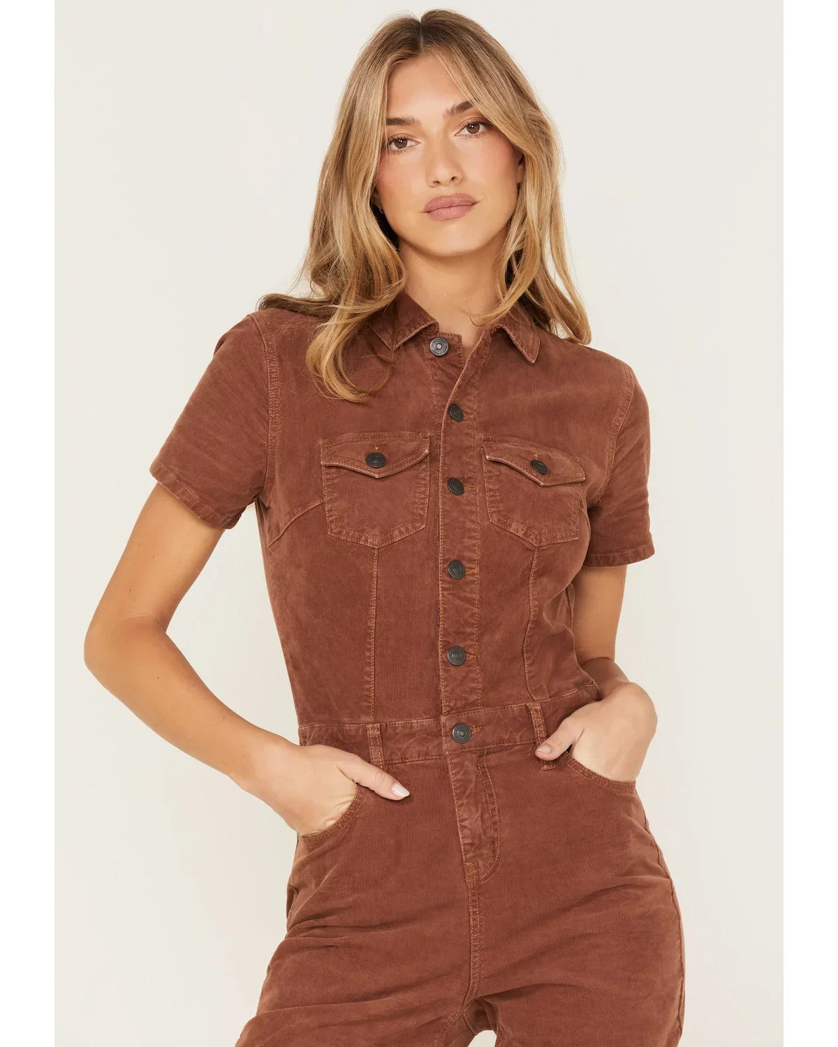 Brown Wolf US Cleo + Jumpsuit Large Dark Women's Corduroy