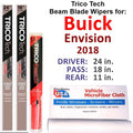 Wipers Buick Envision w/Rear Wiper Beam 2018 (Set of 3) Blade