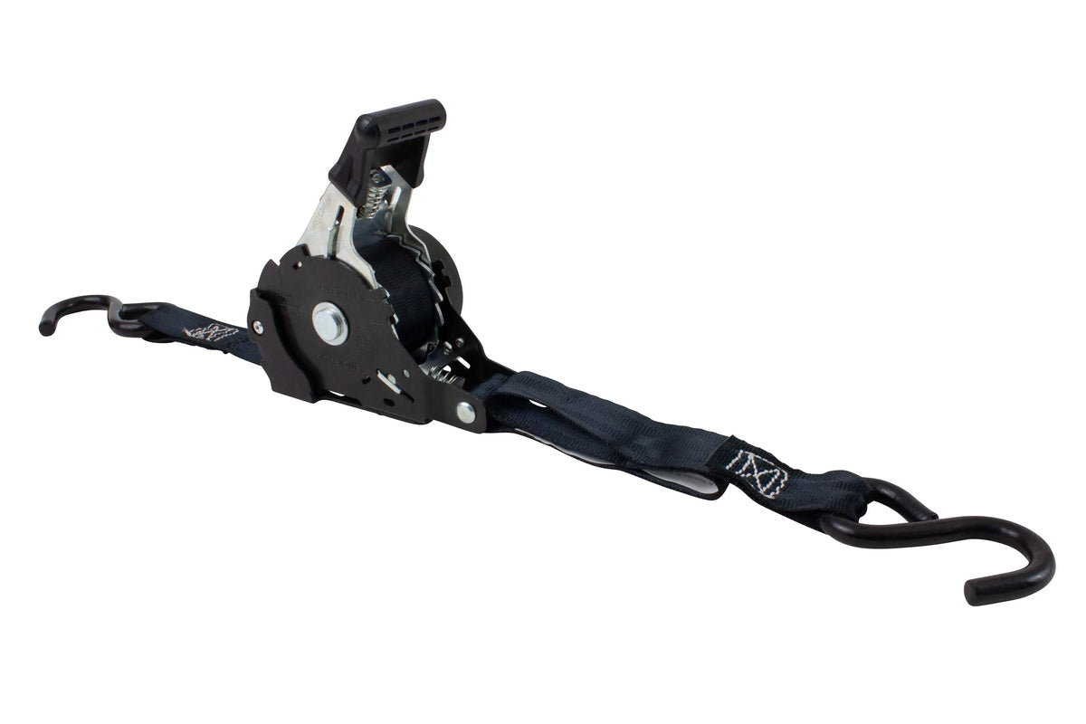 Ratchet Motorcycles, NO-RATCHETING Retract Retractable Secure Tie-Down Hook Coated Trailer for Bikes: Pack with 1" x 8 | Tiedowns Straps Straps S ATVs, & Auto 12' Pickup Ratchet Tight -