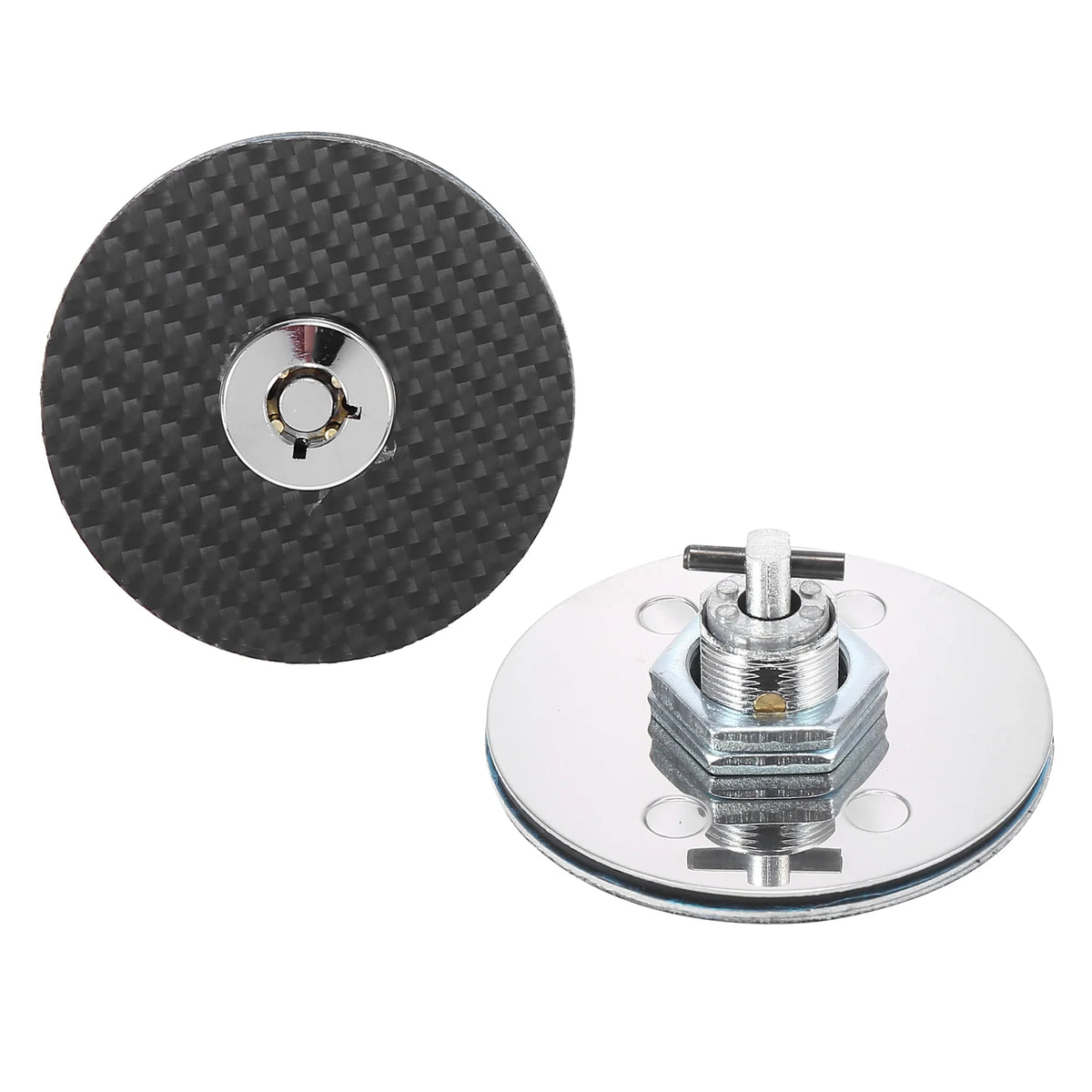 Release Lock with Pin Latch Vehicle Pattern 2pcs Lock Carbon Cover Hood Quick Key Fiber Hood Engine Universal