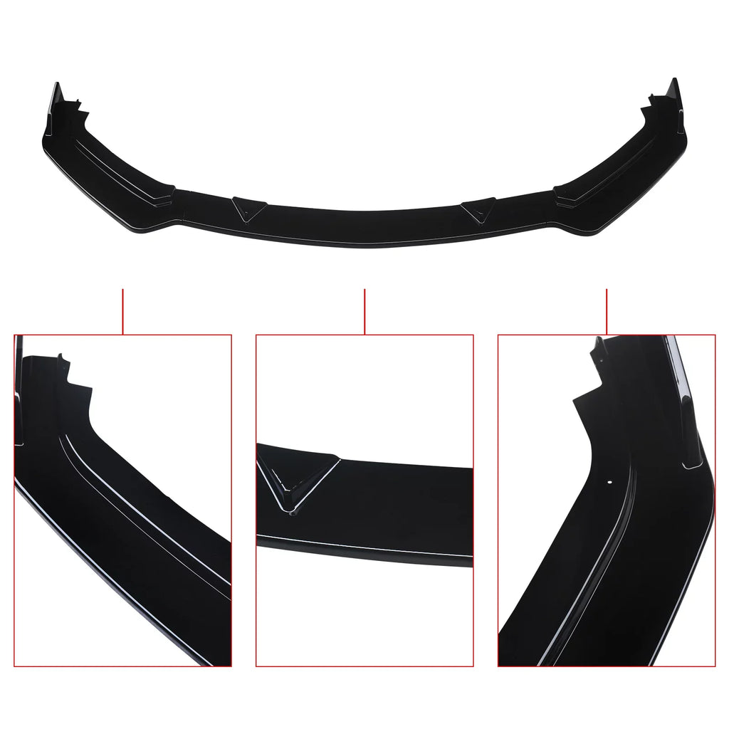 Bumper Gloss Front 2017-2023 for 3PCS NINTE Infiniti Q60 Black Lip