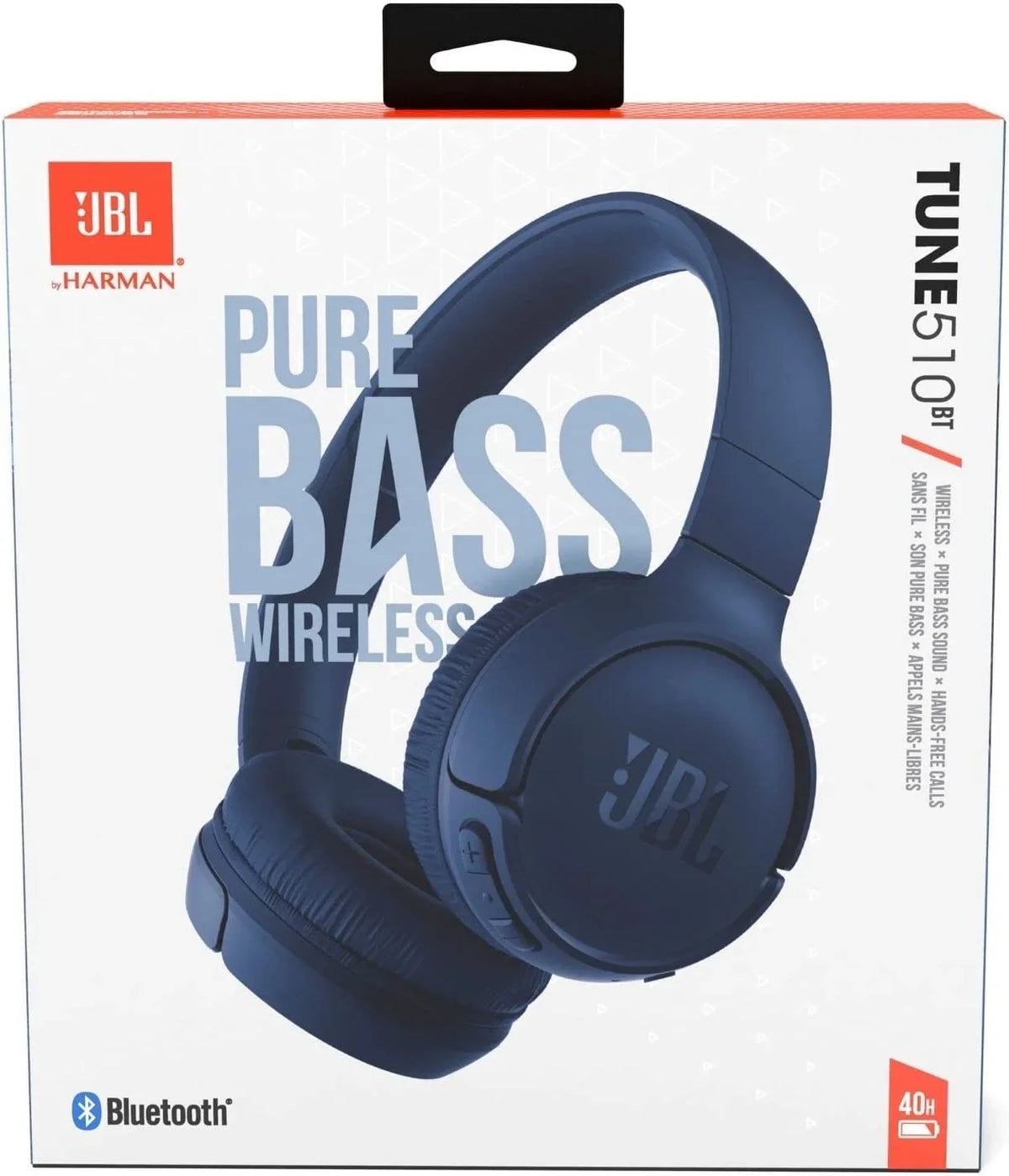 Restored On-Ear (Refurbished) with 510BT Wireless Tune Purebass Sound - JBL Black Headphones