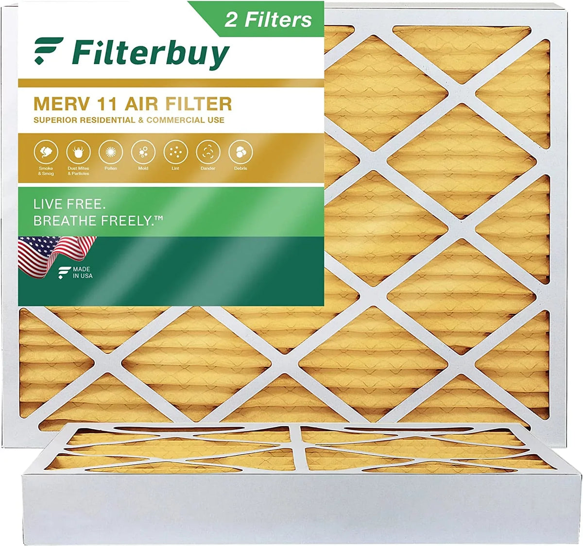 Air AC (2-Pack) 11 Furnace 12x15x4 Filters Pleated Filterbuy HVAC MERV