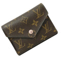 Rose (Good) NZ3119 Trifold Victorine Brown LOUIS Pink Monogram Pre-Owned M62360 Wallet Portefeuille VUITTON Ladies Ballerine
