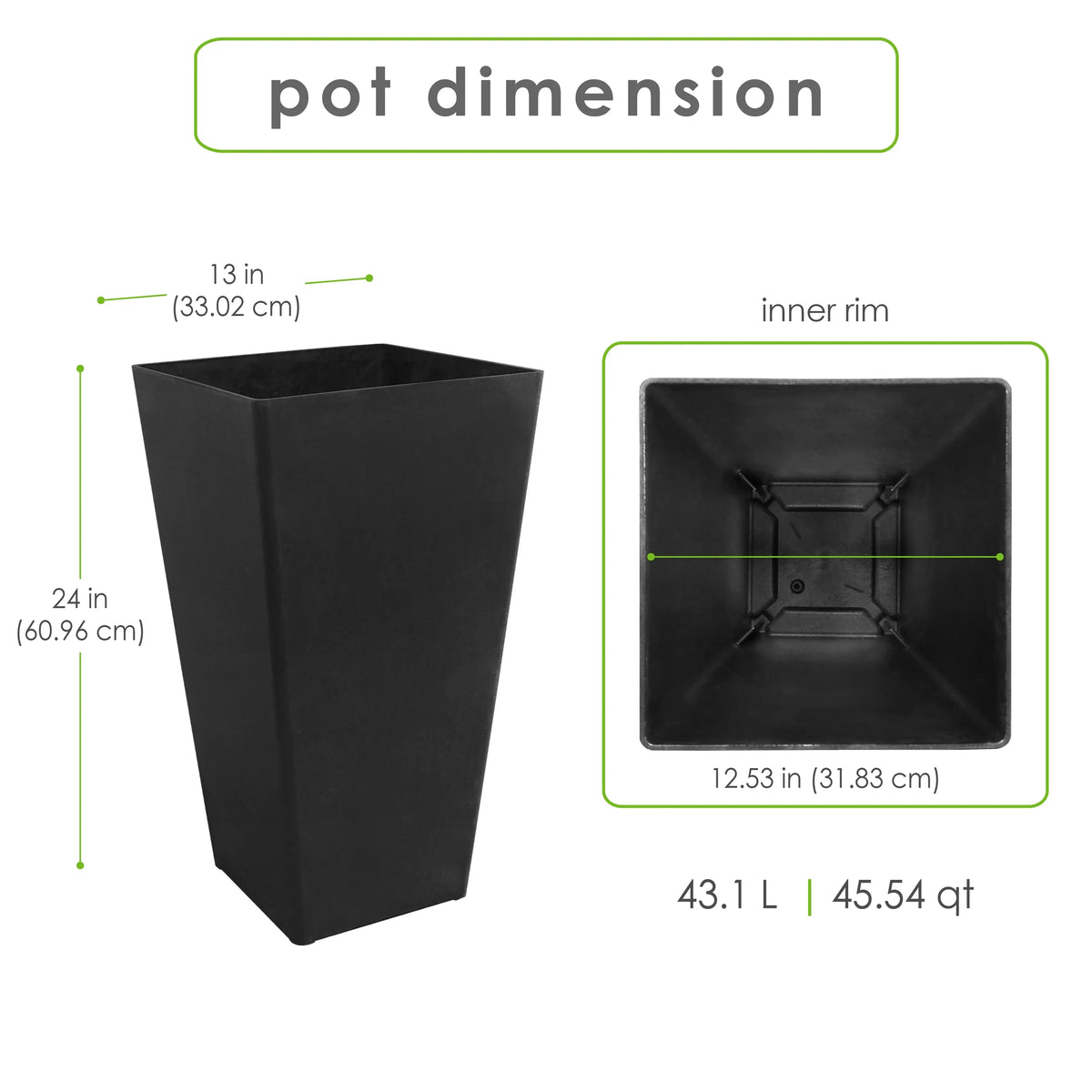 Home Avondale 24’’ Planter Slate Multy