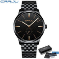 Masculino Watches Band Waterproof Relogio Thin Fashion Stainless Steel Quartz CRRJU Mens top Ultra Casual Luxury Watch Mesh
