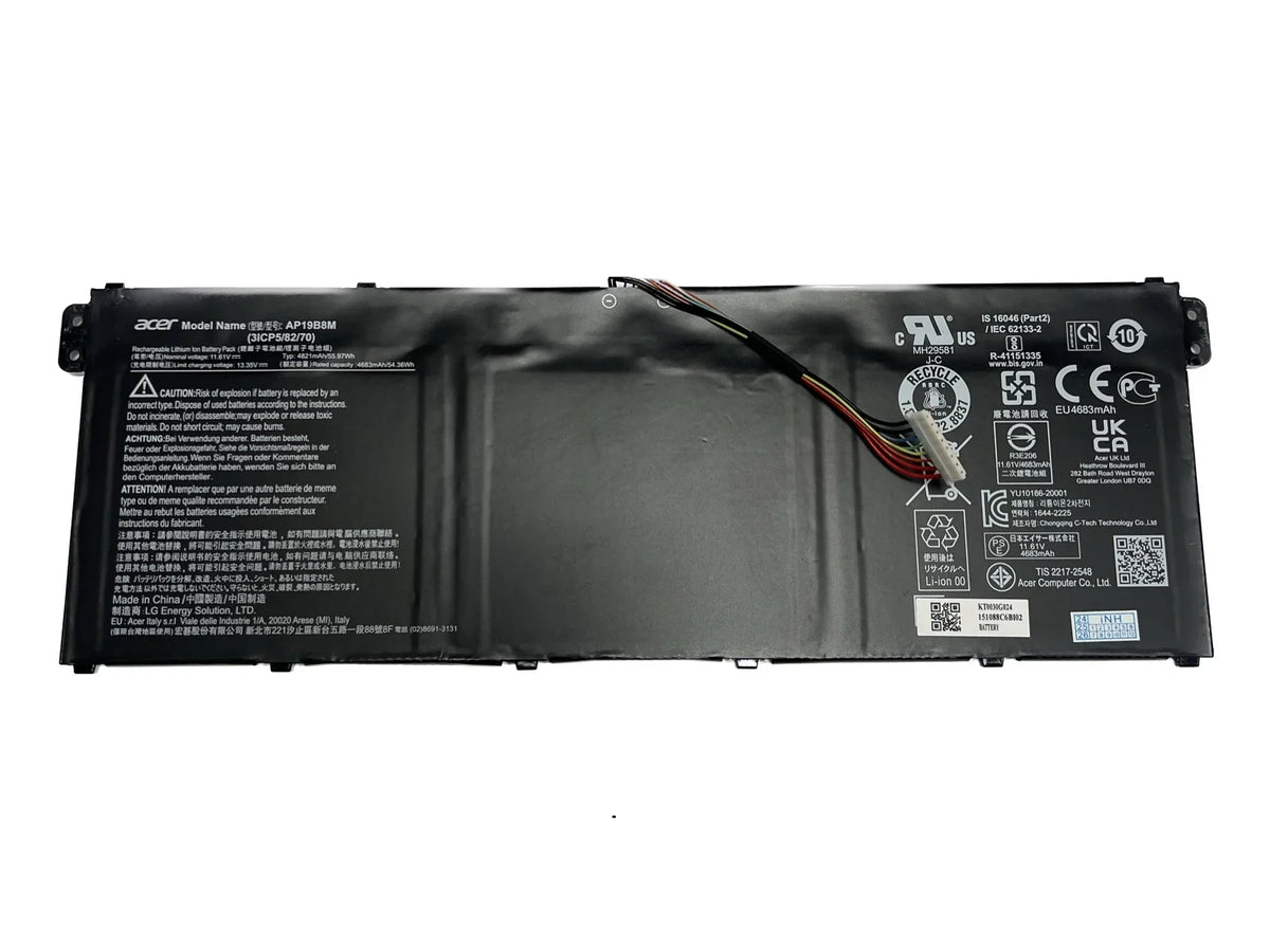 514 RS Book Spin TravelMate Battery for Chromebook P6 TMP614-52 TMP416-51 TMP414-51 Design 513 Aspire P4 AV15-52 AP714-51GT AP19B8M 3 Vero Swift 55.97Wh Porsche SF314-59 CP513-1H CP514-1H Genuine