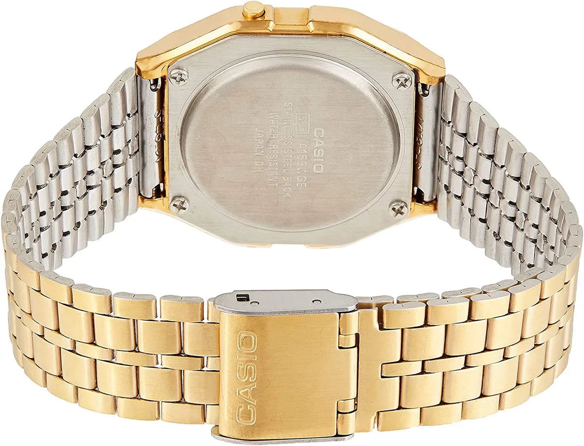 Men's Digital Casio Vintage A159WGEA-9A Quartz Watch Gold Stainless Tone Steel