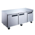 Steel Undercounter DUC72R Stainless Refrigerator Commercial in 3-Door