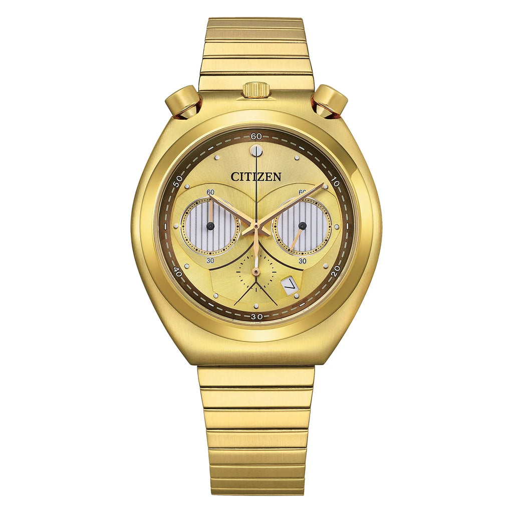 Wars Citizen Goldtone AN3662-51W C-3PO Star Unisex Watch Quartz Chronograph