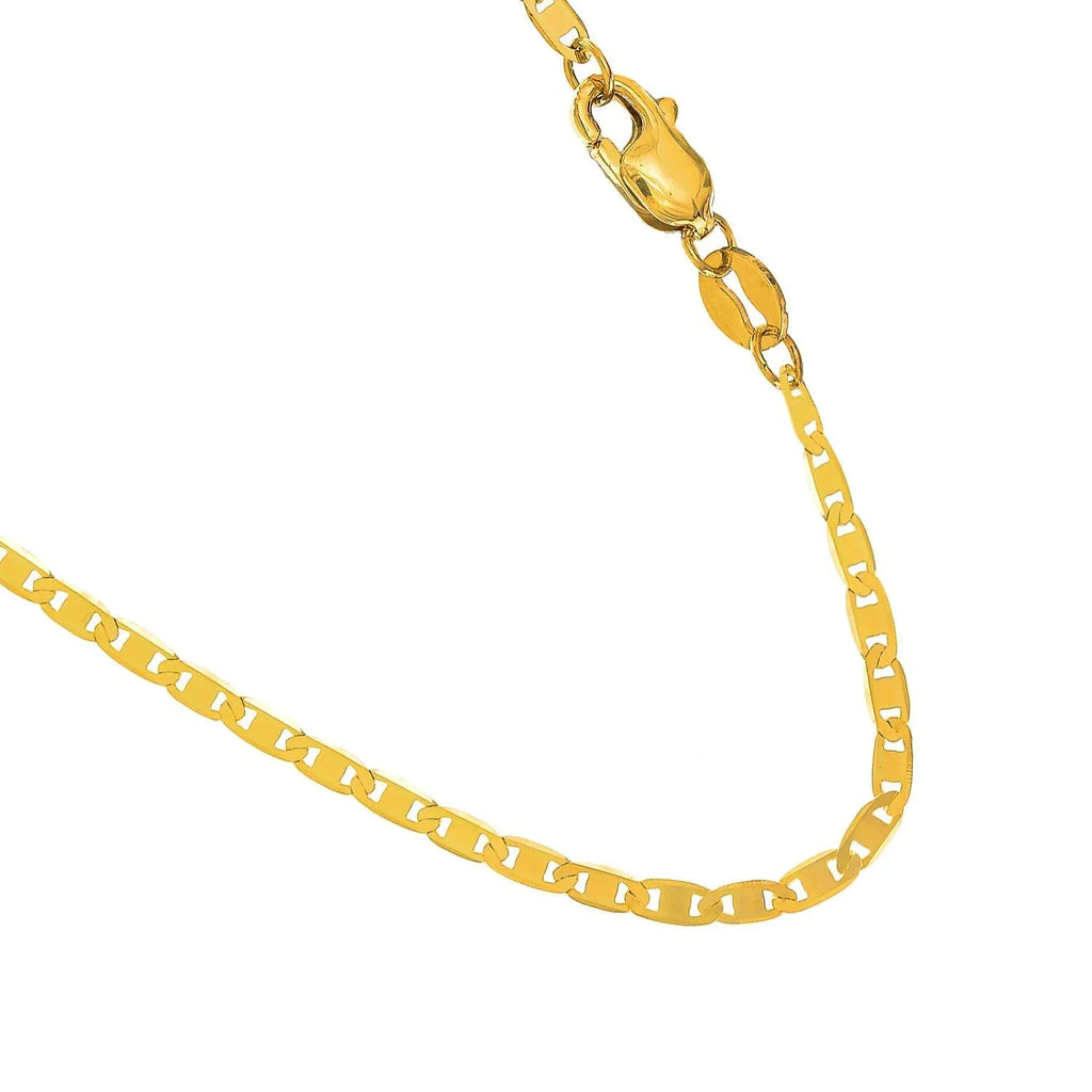 Inches, Gold 2.3 Anklet, Yellow 1.7gr. - Chain Solid Claw 10 mm 10k Clasp Mariner Lobster
