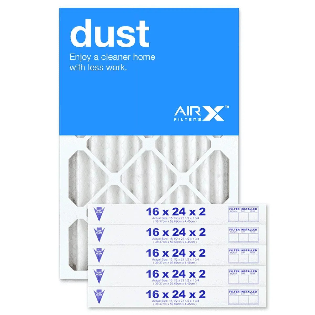 Pleated Air Replacement Filter 8 Filter 16x24x2 MERV Dust in Filters Made 6, AC of Furnace USA Air the AIRx Box