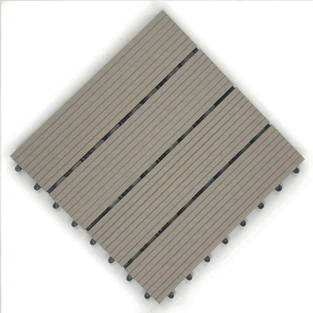 Wood-Plastic Easy 12" (9 Gray x DIY 12" x Deck RevTime 3/4”, Tiles Pcs)