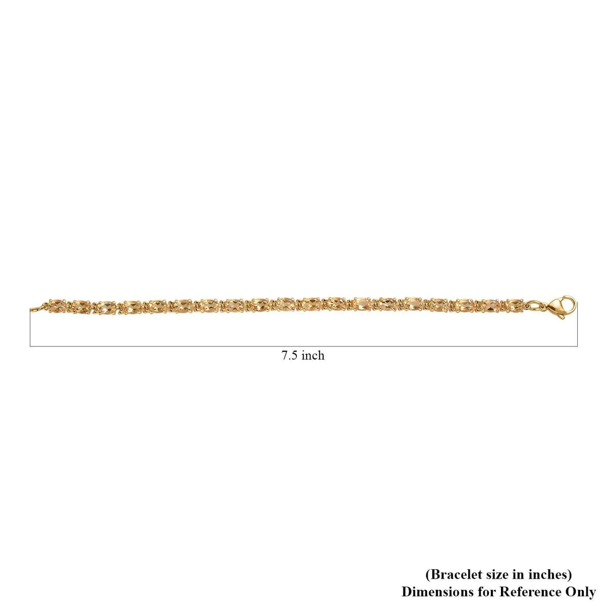 Women Ion 7.25" Yellow Shop Stainless Gifts Citrine Steel Plated Size Birthday Jewelry for Gold 7.38 Oval Ct Bracelet LC