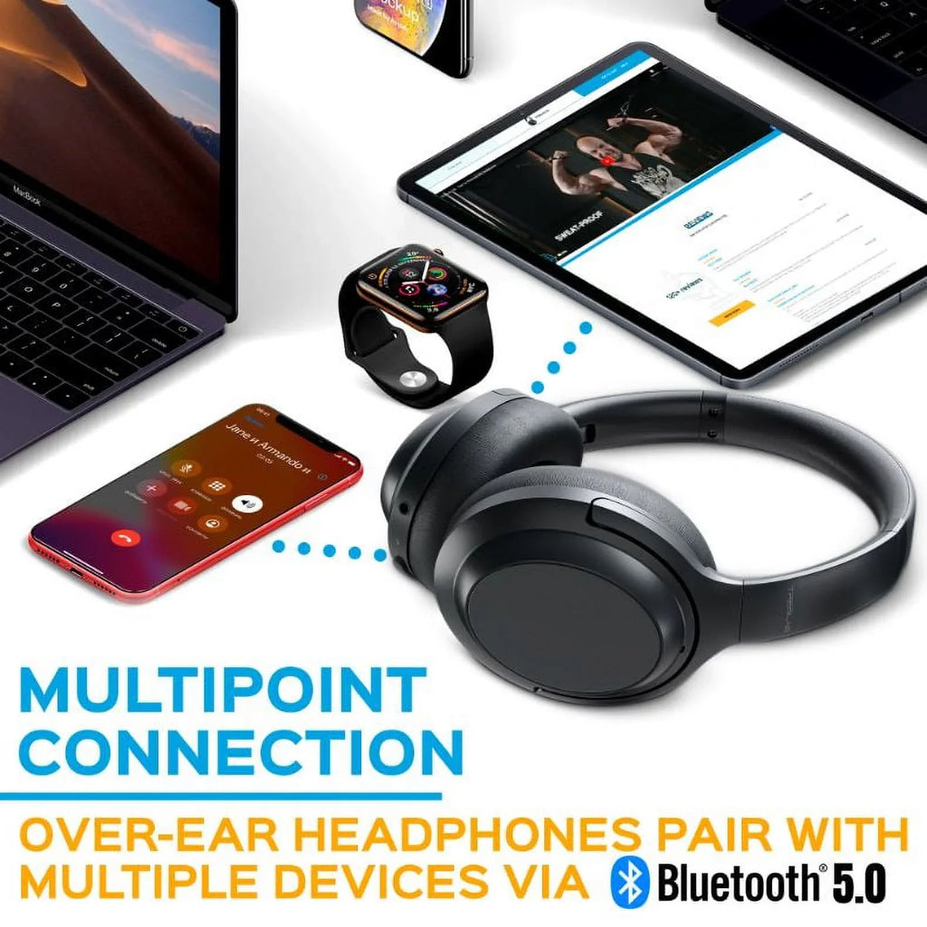 Noise Canceling Headphones Touch PRO Hybryd & USB-C Bluetooth Active Fast with Playtime Z7 (Grey) w/aptX, Control Ear Charging, - Sound, Over Wireless 45H Headphones Mic Stereo TREBLAB - ANC