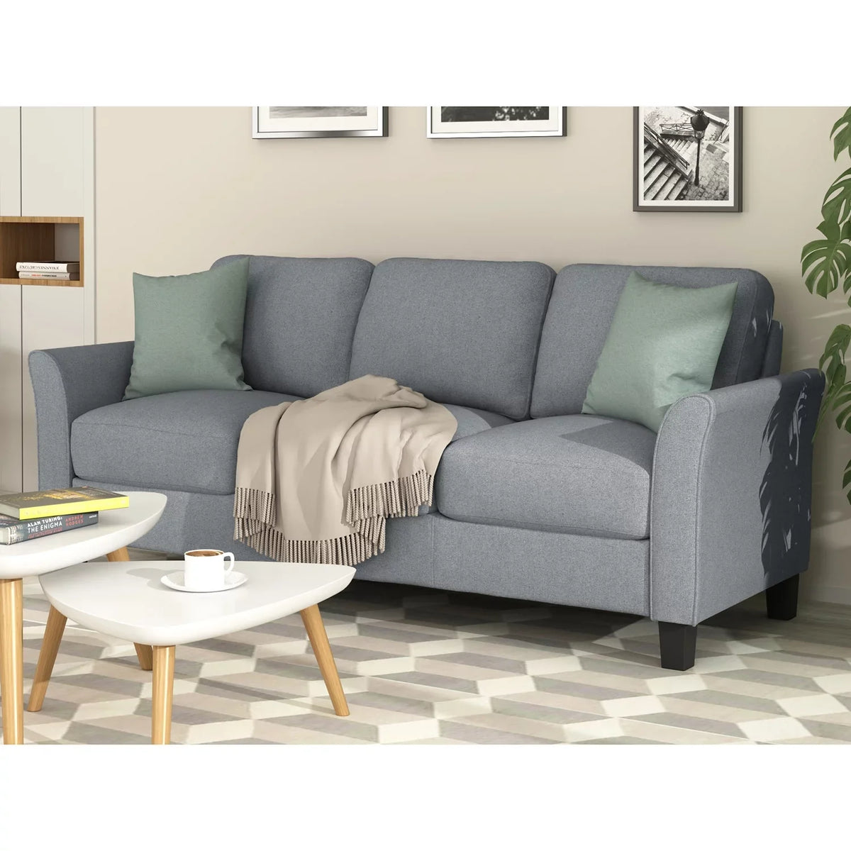 Living Sofa Anself Room (Gray) 3-seat Furniture chair and