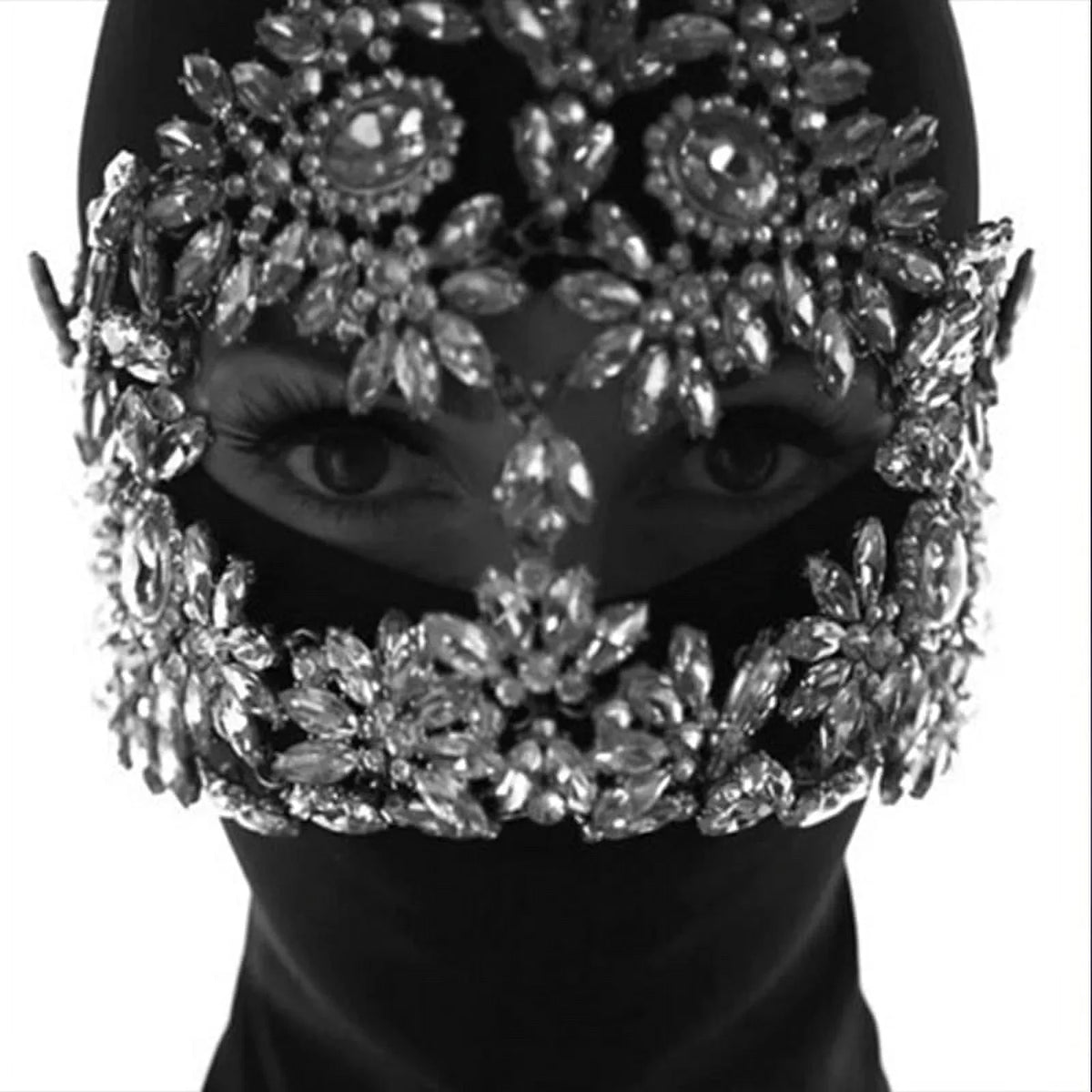 Masks Chain for Mask Women Crystal Halloween Masquerade Mask Face Face Rhinestone