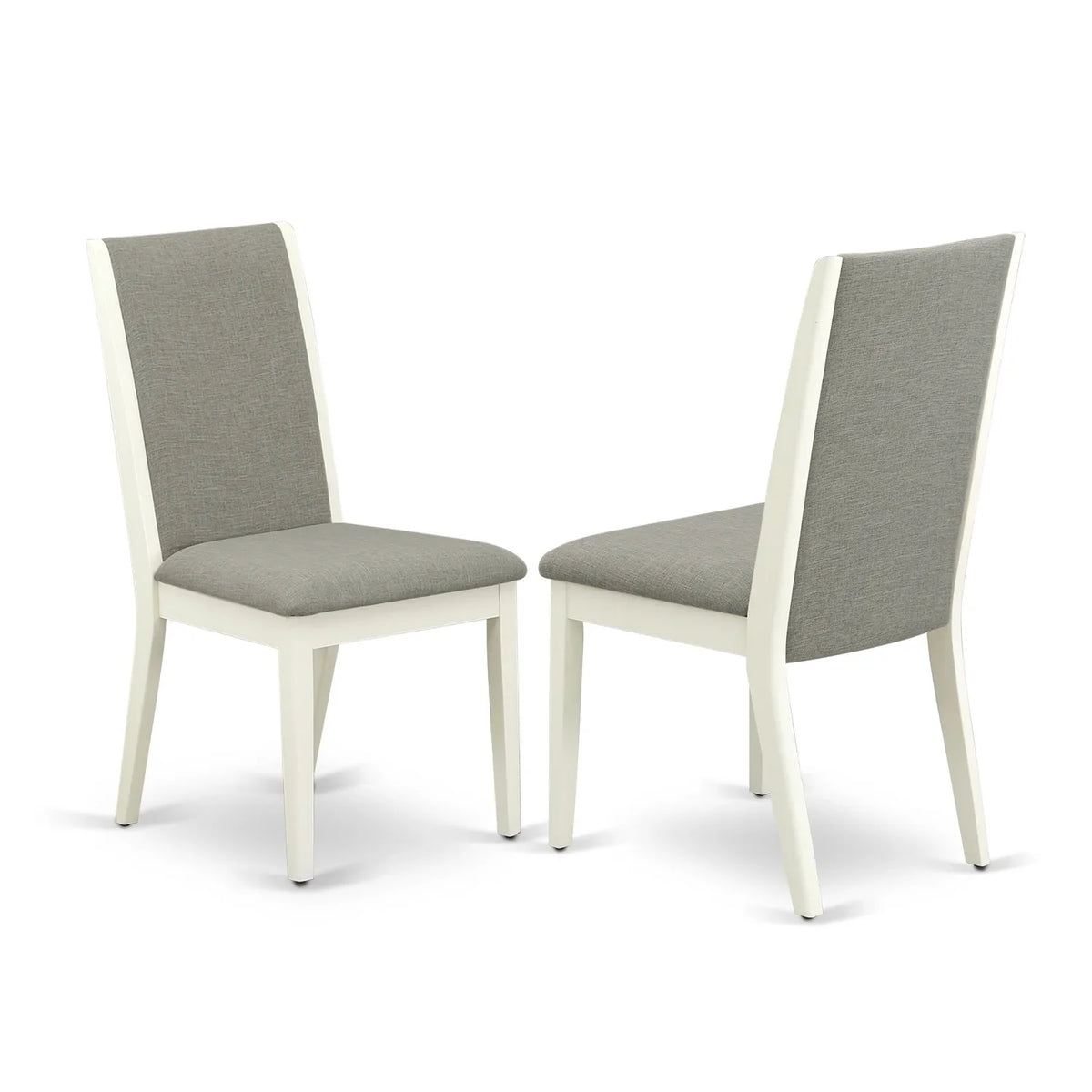 Maykoosh White Set- Country Room Structure Dining Table 9-Piece Finish Hardwood Butterfly Leaf And & Back Parson -High Linen Chairs French Rectangle 8
