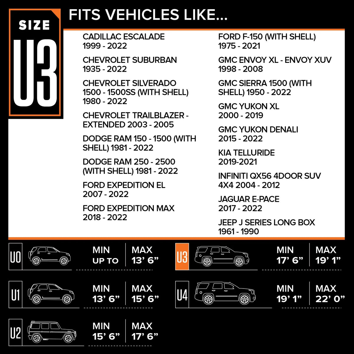 SILVERADO SUVs, and Cover, SUV 2019 Barrier Protection 1500, 2019 Fits CHEVROLET Rain RAM Budge Sizes Rain Multiple UV select: for