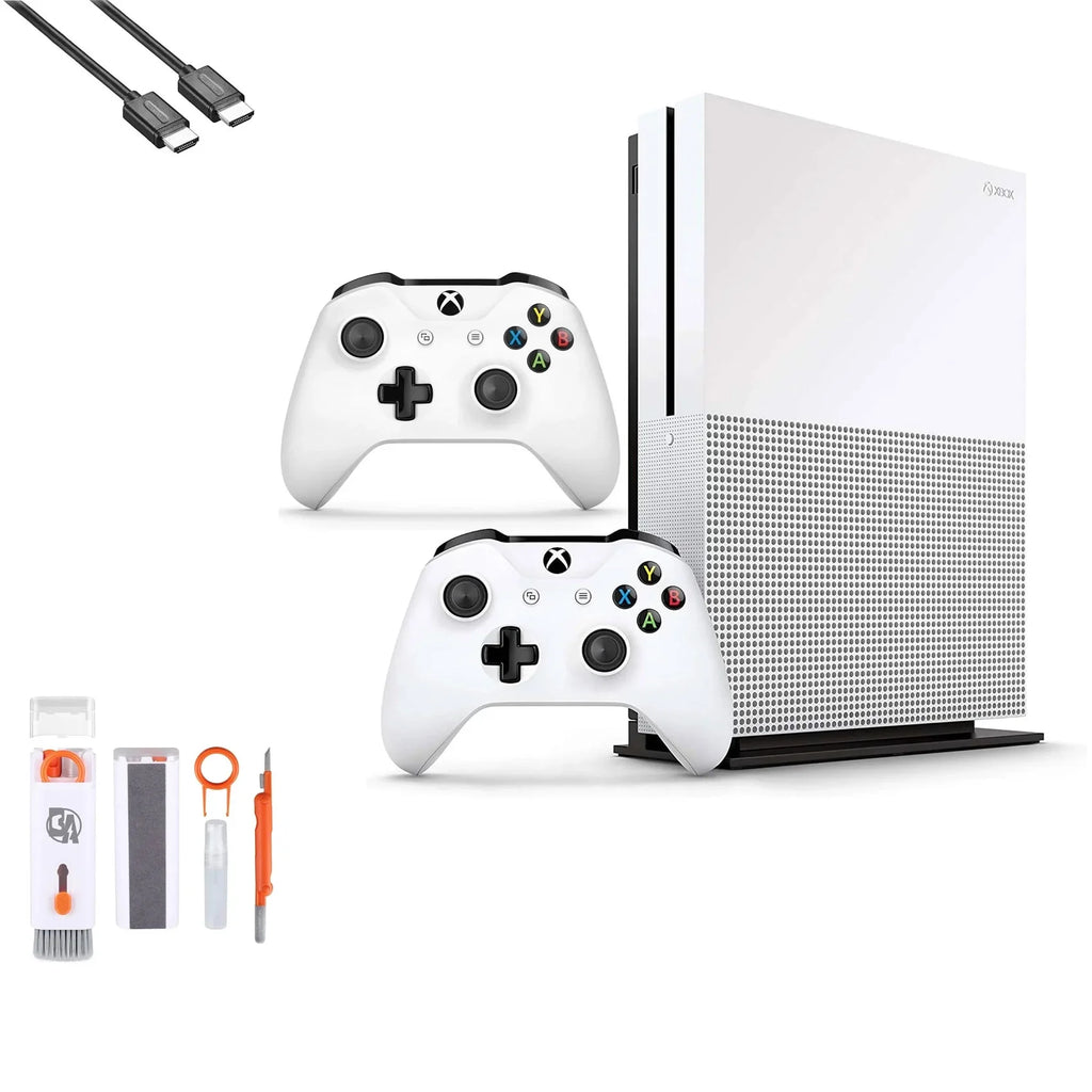 Bundle 1TB 2 New S White BOLT AXTION Kit with Like Ultra HDMI HD Cleaning Controller, Xbox One with 4K