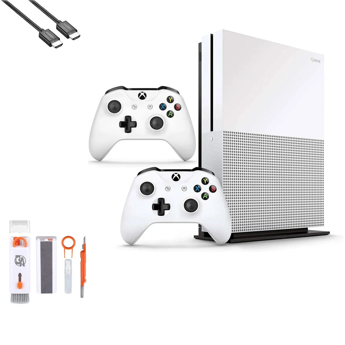 Bundle 1TB 2 New S White BOLT AXTION Kit with Like Ultra HDMI HD Cleaning Controller, Xbox One with 4K