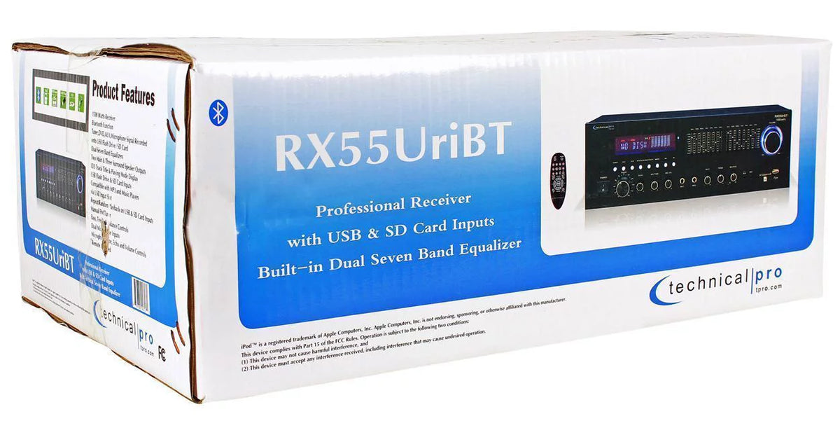 Black Bluetooth Home Receiver+4) Speakers RX55URIBT Theater 6.5" Ceiling