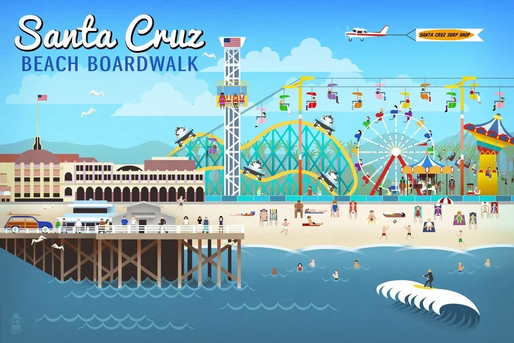 Santa Piece Retro USA) (19x27 for Premium inches, Cruz, in Made Adults California, Puzzle Scene 500 Family, and Jigsaw