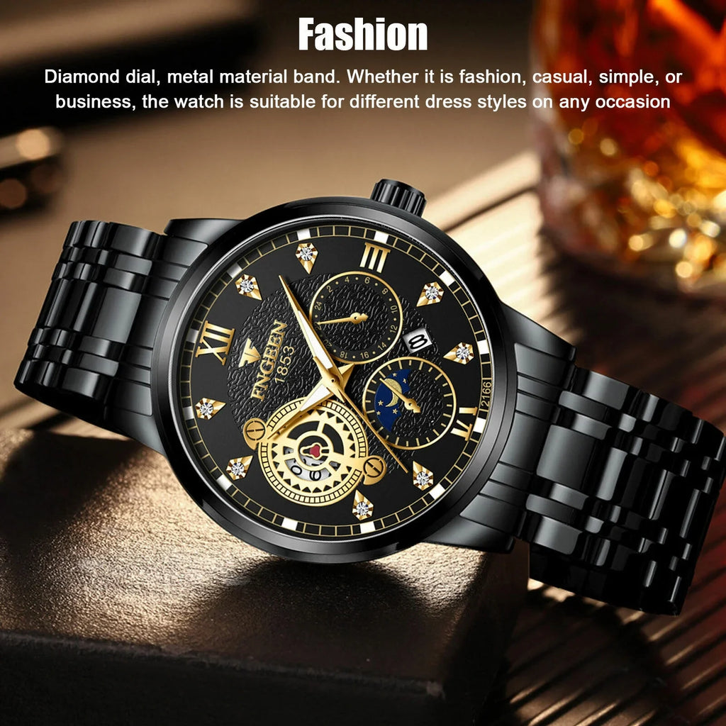 Luxury Wristwatch Classic Waterproof Quartz Men's Steel Stainless Watch Luminous