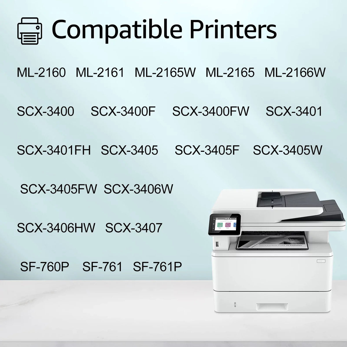 Black Printer ML-2165 for with SCX-3405W SCX-3405FW MLT-D101S Replacement Cartridge Toner ML-2165W GREENCYCLE Compatible 2 Pack 101S SCX-3400