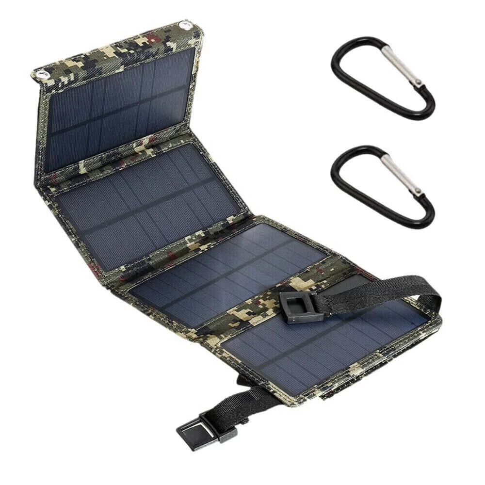 Solar USB Outdoor Power Panel USA Bank 80W Phone Folding JLLOM Camping Charger Hiking