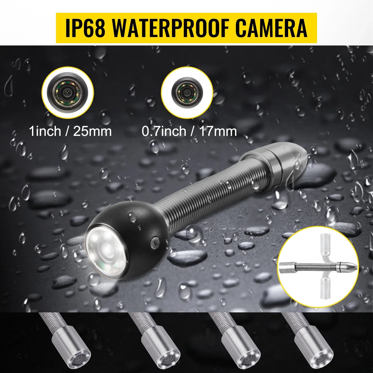 Camera LCD Pipeline Camera FT, Monitor with 6PCS BENTISM Lithium Sewer Function, Camera LED, Camera, 4.3 Inch 98.4 Duct 8500MAH Inspection DVR Battery, Inspection Pipe 30M TFT