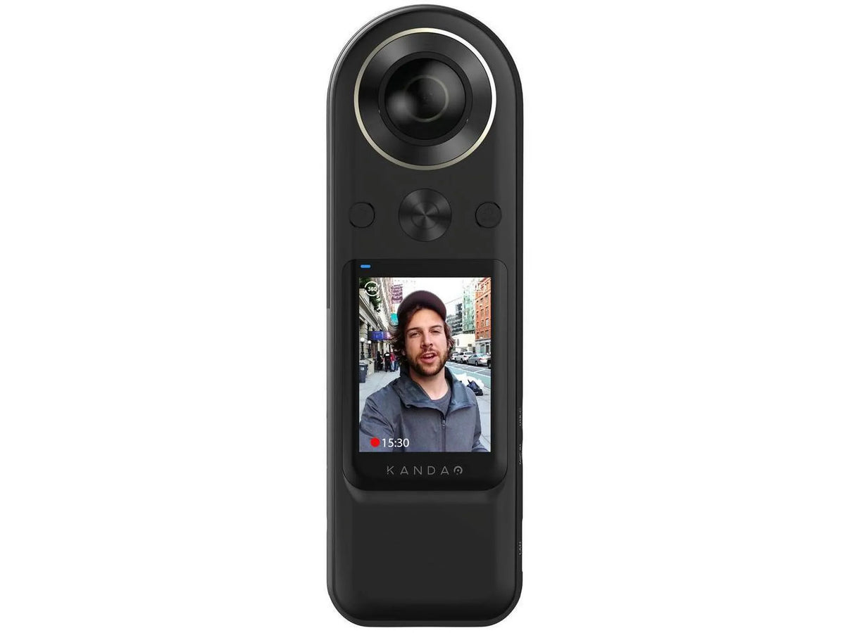 mountable 360������������������ 20.0 - MP - Wi-Fi - 8K black Kandao - - flash / fps QooCam 64 8K Enterprise GB - camera action - 30