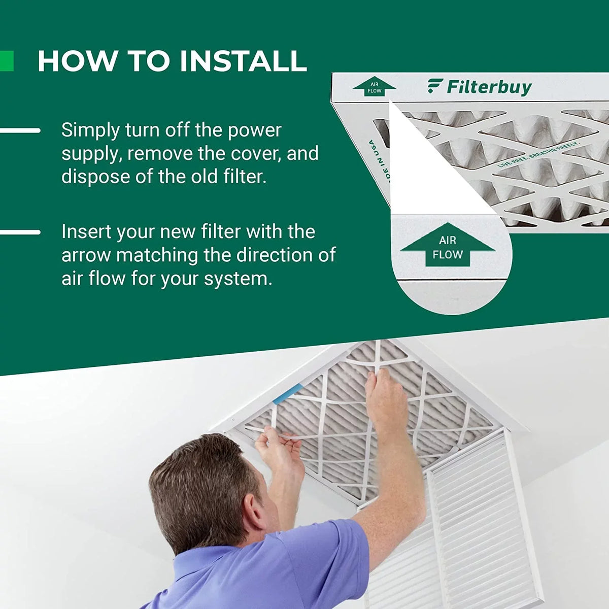Filterbuy Filters HVAC 11 Air 24x24x1 Furnace AC Pleated MERV (4-Pack)