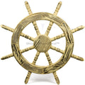 Wall Maritime Brown) Handcrafted Wall Ship Exclusive Inches, Antique | Nautical Decor Beautiful Pine (36 International Decor Rustic Nagina Junky Wheel