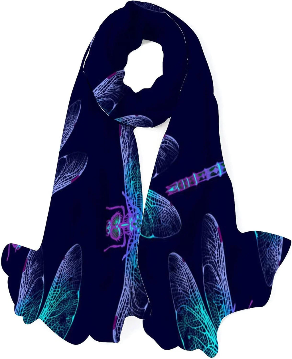 Silk Shawl Long Scarf Women Lightweight Scarves Dragonfly Wrap for Hyjoy Neck Girls