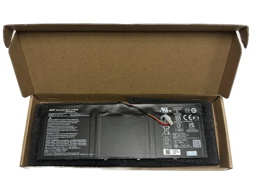 514 RS Book Spin TravelMate Battery for Chromebook P6 TMP614-52 TMP416-51 TMP414-51 Design 513 Aspire P4 AV15-52 AP714-51GT AP19B8M 3 Vero Swift 55.97Wh Porsche SF314-59 CP513-1H CP514-1H Genuine