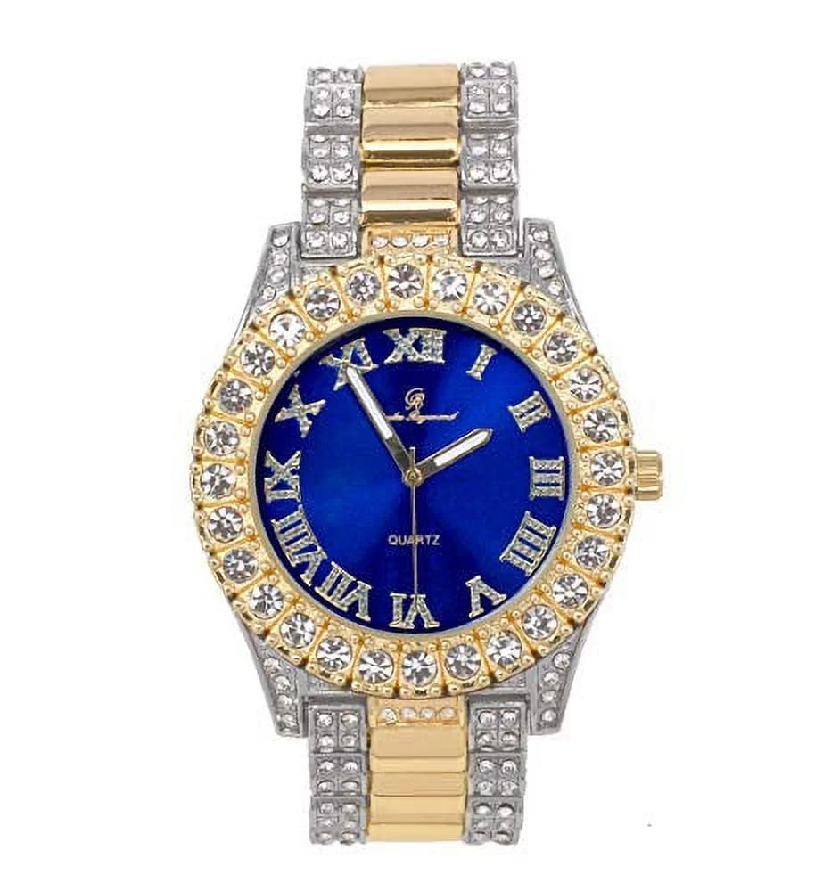 Roman Red) Iced RN ST10327 Single Rocks Blood - Out (ST10328TT Dial Watch Mens Numerals Colorful Silver with Big Fully