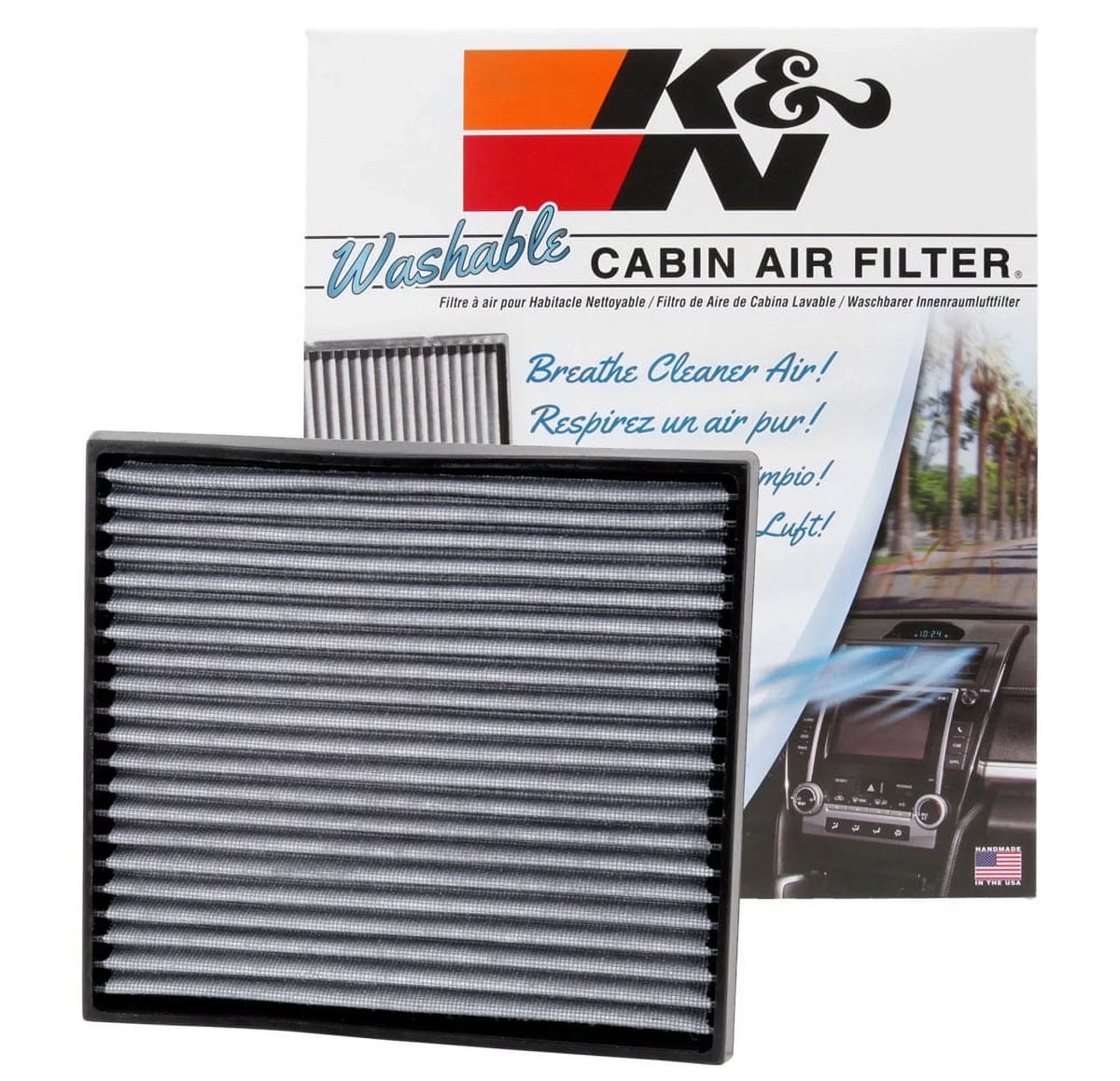 for and TOYOTA Toyota, Reusable K&N 2001-2007 RX Incoming Washable Cabin Filter select: & LEXUS VF2008 Air Fits your Freshens Air Lexus HIGHLANDER, Cleans 1999-2003