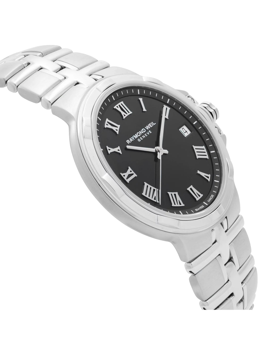 Watch 5580-ST-00208 Raymond Parsifal Quartz Stainless Black Dial Mens Steel Weil