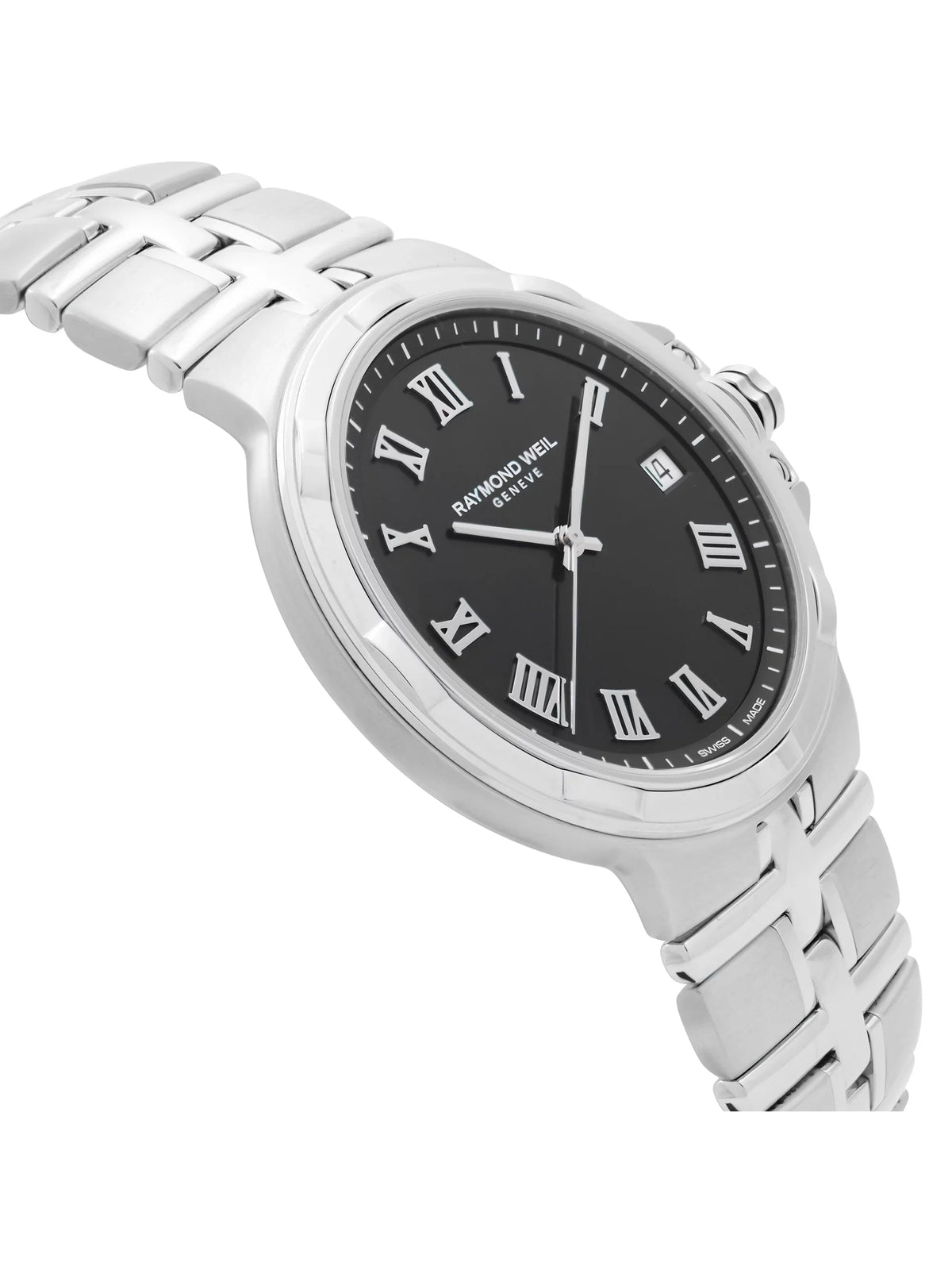 Watch 5580-ST-00208 Raymond Parsifal Quartz Stainless Black Dial Mens Steel Weil