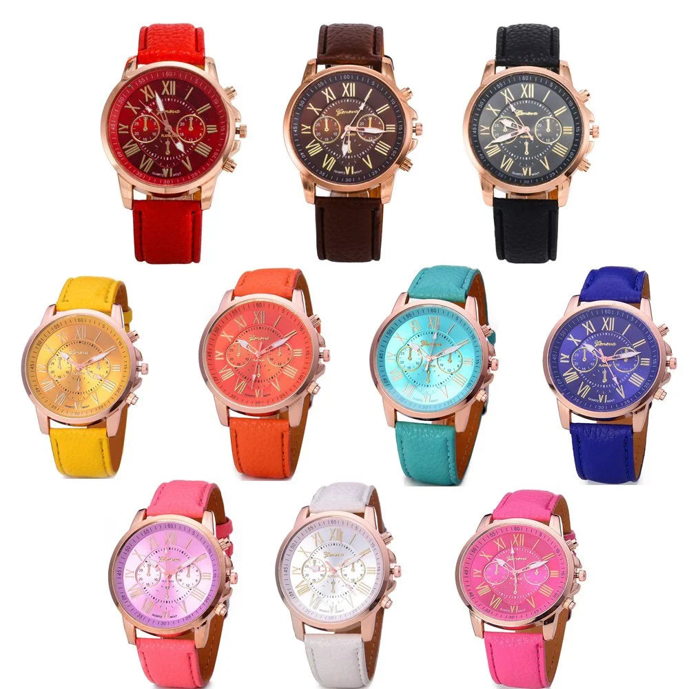 Wholesale Watch Numerals Weicam Quartz Pack for 10 Women Girls Unisex Set Wrist Roman Ladies Fashion Watches PU Assorted Analog Leather Men
