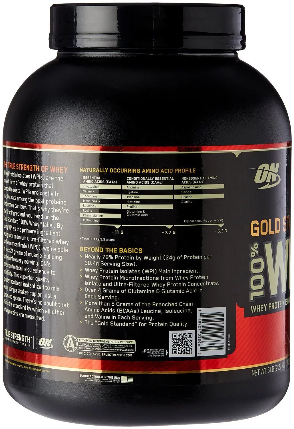 Protein 5lbs- Powder Chocolate Double OPTIMUM STANDARD (5 WHEY 100% NUTRITION Isolates LB) GOLD