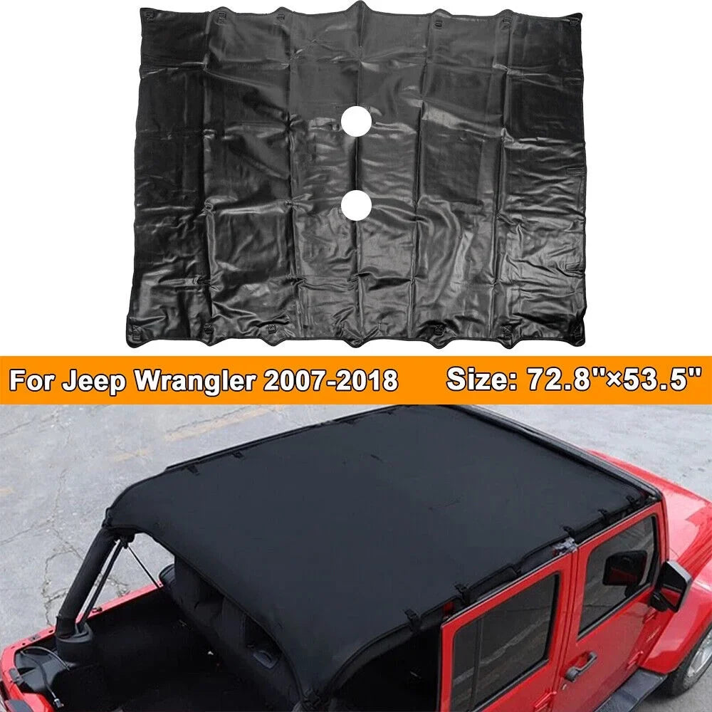 Durable JK/JKU 2007-2018, Protection, Top Sunshade & Install to Black, Jeep Easy KingFurt Leather Wrangler