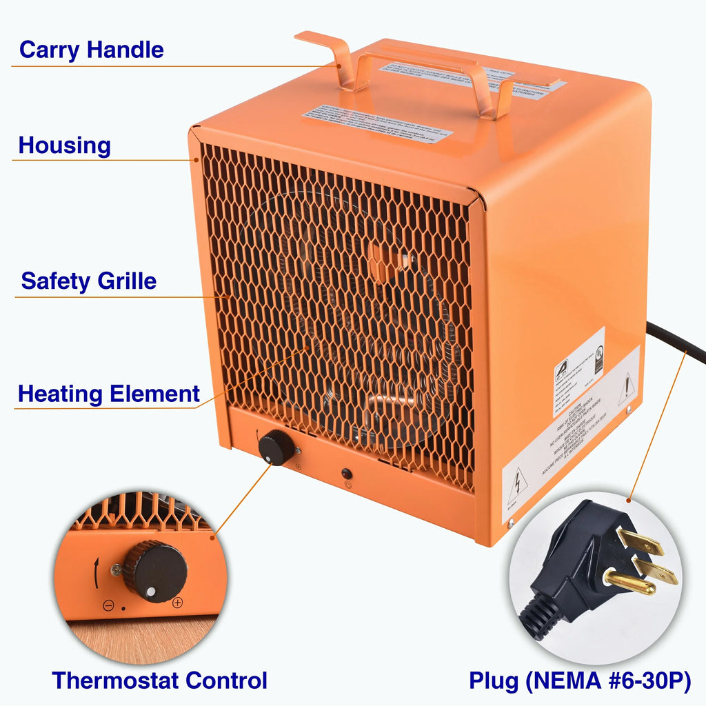 Fan Plug 240 Watt 4800 the Heater, , Phase Forced NEMA#6-30R,Industrial Aain Hz,3 Volt/60