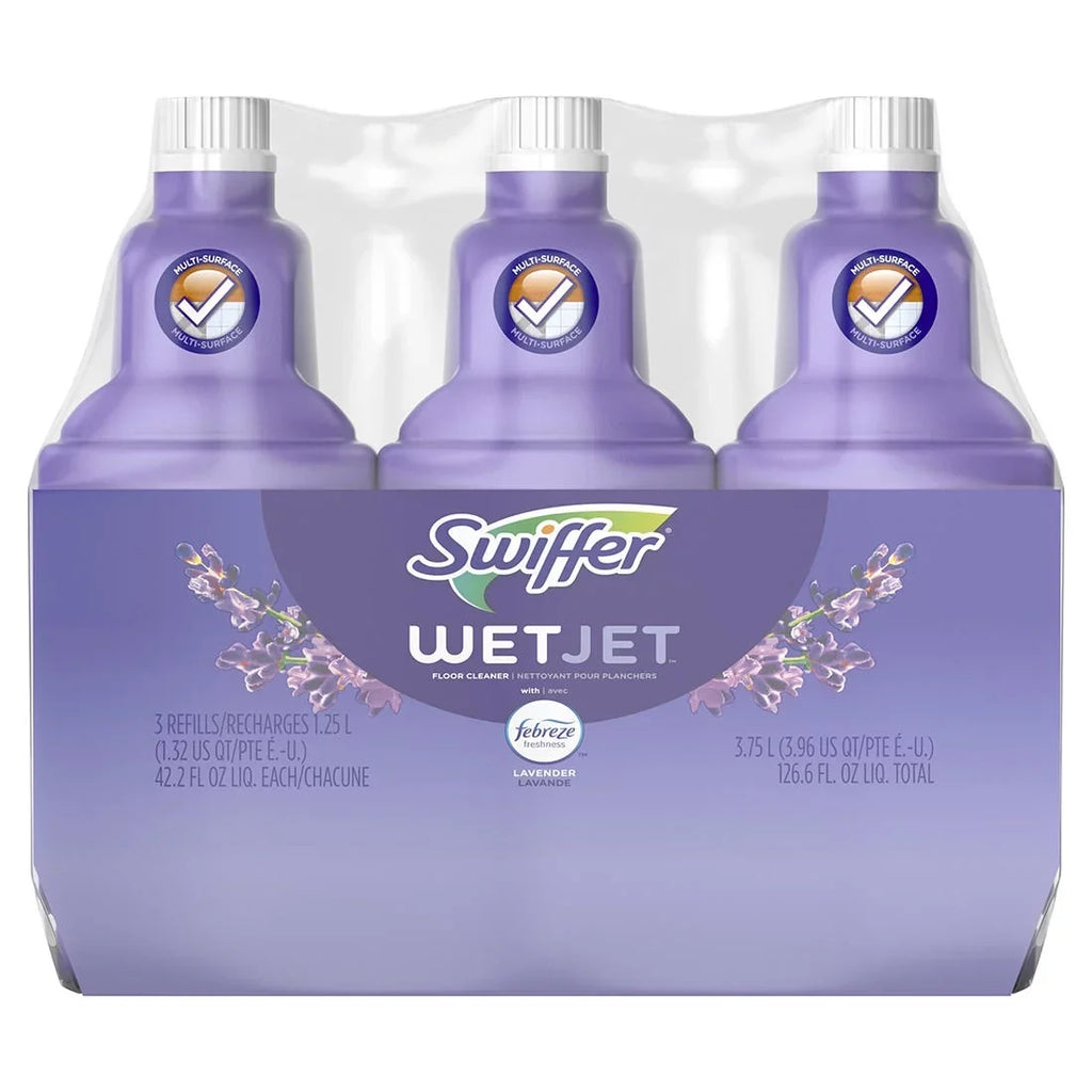 3 WetJet Lavender Febreze Swiffer Cleaner ct./1.25L and Vanilla Floor Comfort Multi-purpose Scent, Solution,