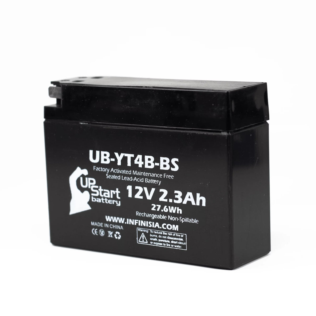 (FI) 5-Pack Activated, UpStart Motorcycle Battery Yamaha 2.3Ah, Replacement 400CC UB-YT4B-BS 2010 Free, - 12V, Maintenance Factory Battery SR400 for